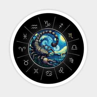 ZODIAC Scorpio - Astrological SCORPIO - SCORPIO - ZODIAC sign - Van Gogh style - 5 Magnet